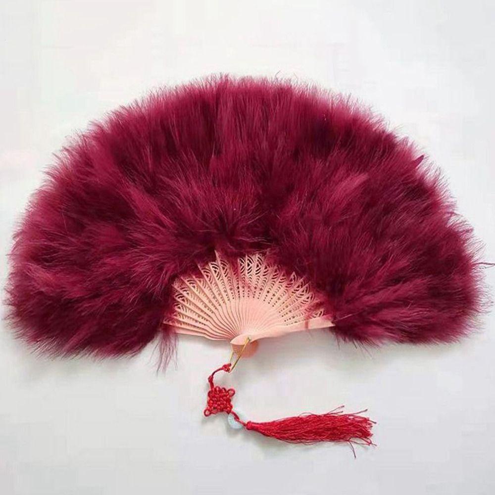 Colorful Wedding Folding Fan Traditional Cosplay Props Fan  Cheongsam Show Accessories