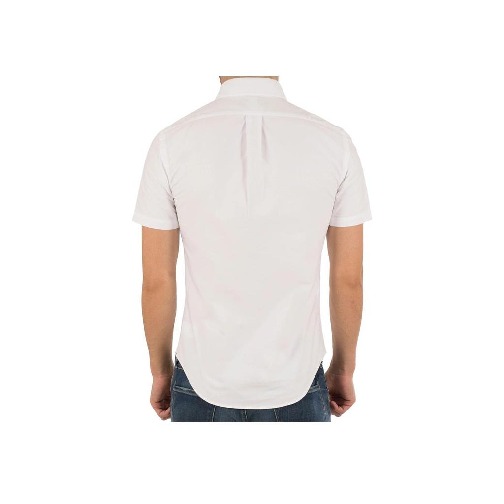 Polo Ralph Lauren Solid Logo Polo Collar Single-Breasted Short Sleeve Shirt Men shirts White 710691428-005