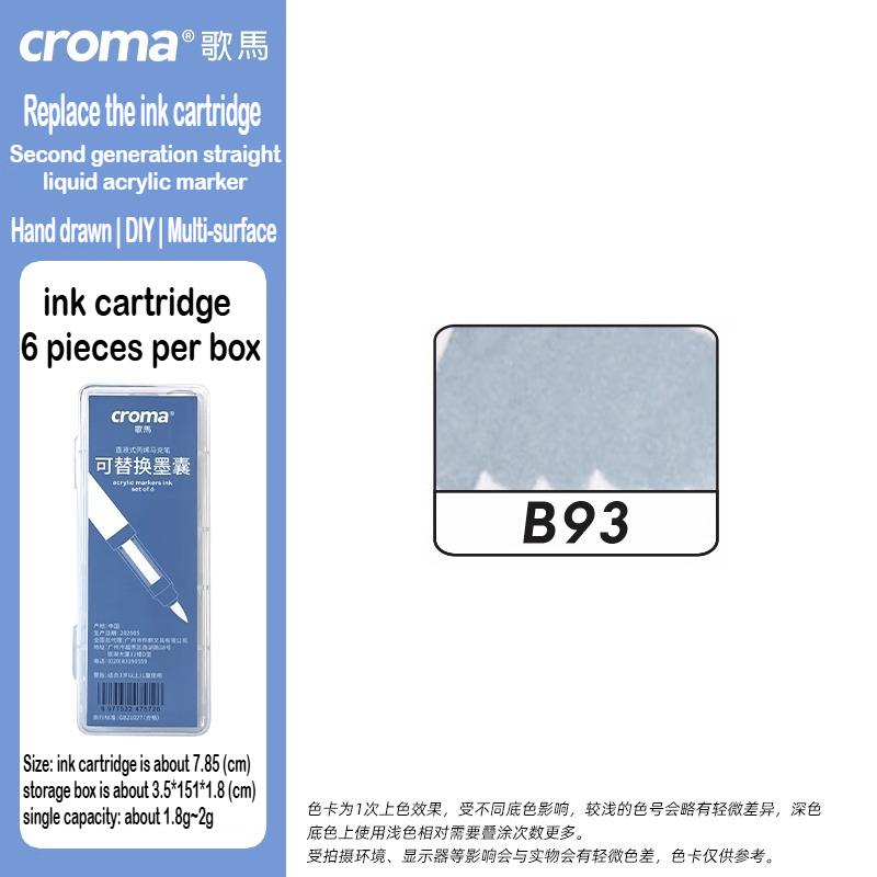 Croma 160/24 Color Replaceable Ink Refill Liquid Soft Tip Acrylic Marker Non Toxic Waterproof School Office Supplies Stationery