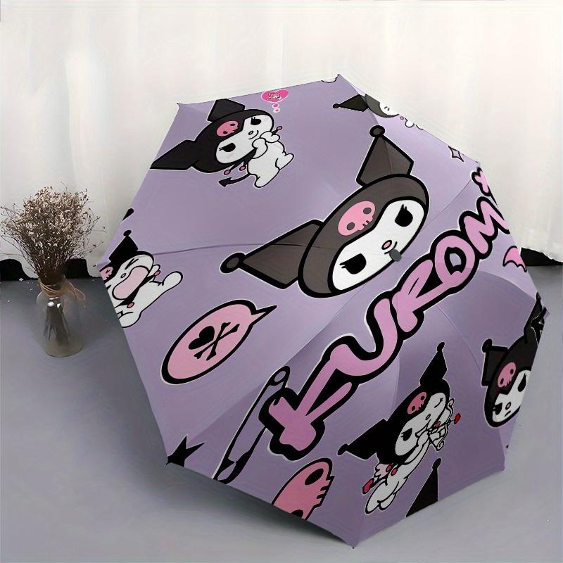 Kuromi,Halloween Automatic Folding Umbrella-Simple 8-Rib Design, Bright Cartoon Pattern, Durable Iron Frame, Suitable For Travel, Outdoor, B