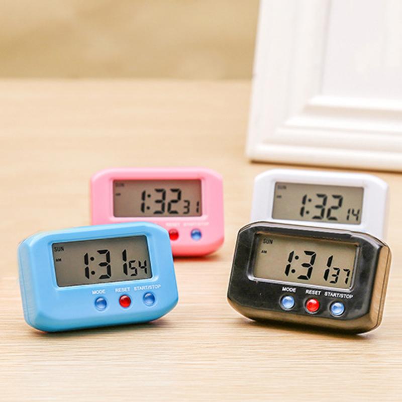 2.7in Small LCD Digital Time & Date Alarm Clock Stop Snooze Night Light Kitchen