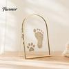 DIY Souvenir Making Kit Glass Press Frame for Dried Flowers, Octagonal Metal Shadow Box with Handprint Keepsake Clear Glass, Wall Hanging Plant