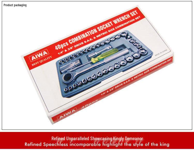 40-Piece Multi-functional Socket & Ratchet Wrench Set for Car Repair