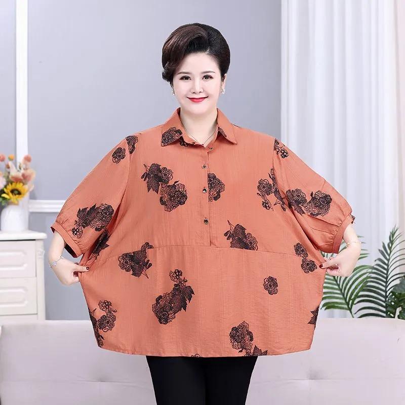 Special Offer Plus Size Pullover Shirt Summer New Middle-aged and Elderly Plus Fat People's Tops