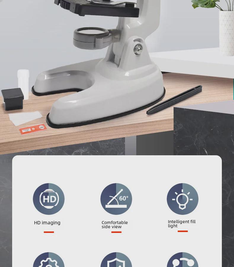 Children's Optical Microscope Set – 1200x HD for Science Experiments & Educational Use
