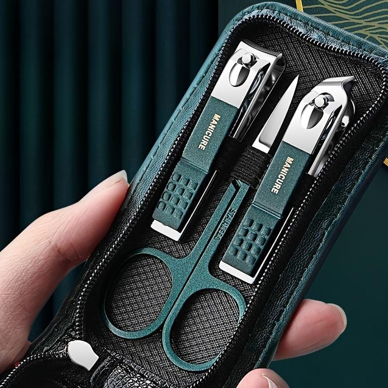 

Набор из 6 кусачек для ногтей из нержавеющей стали, маникюрные инструменты, очиститель ушей, прочный гигиенический набор для ухода за ногтями для дома и путешествий зелёный