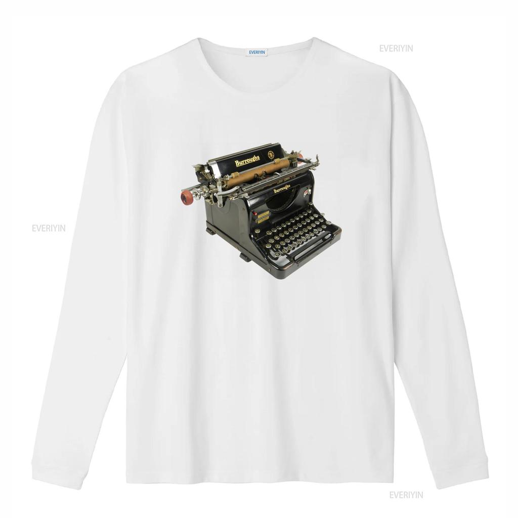 Vintage Burroughs Typewriter T Shirt for Retro Tech Lovers vintage Washed streetwear designer clothes Versatile Casual Stylish