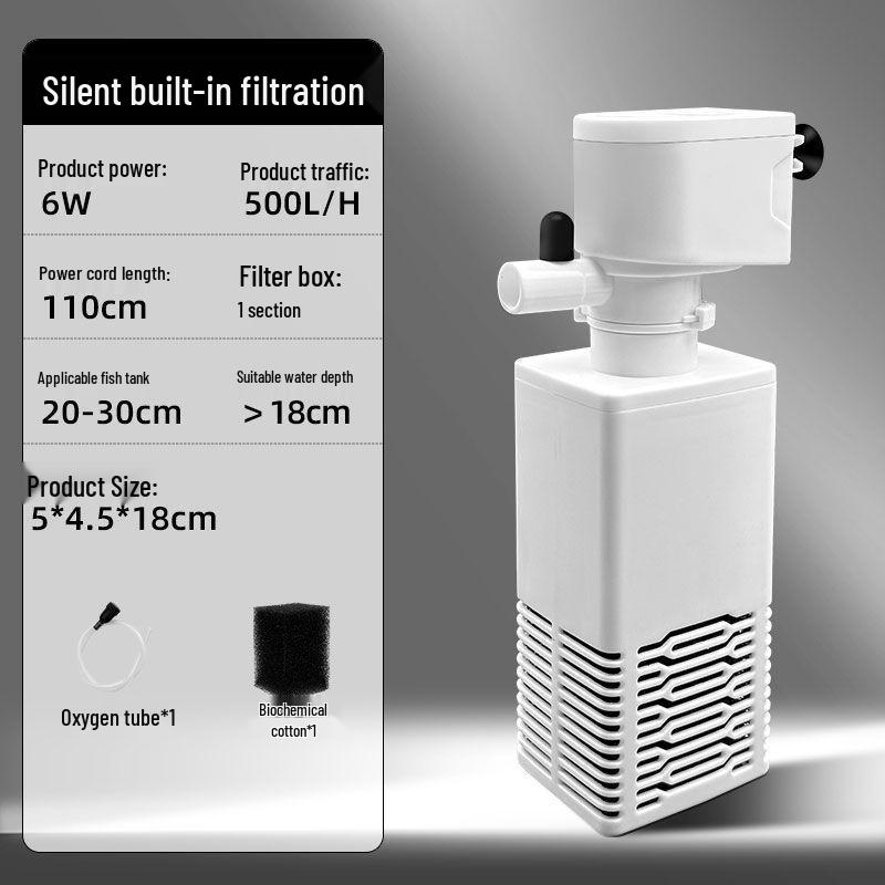 Acvariu mic All-in-One cu Filtru Silențios, Pompă și Sistem de Oxigenare