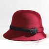 New wool bucket hat women's autumn and winter elegant basin hat outdoor leisure warm woolen top hat