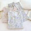 2026 New Women's Spring and Autumn Pajama Set 100% Cotton Gauze Long Sleeve Long Pants Thin Home Clothes Two Piece Set