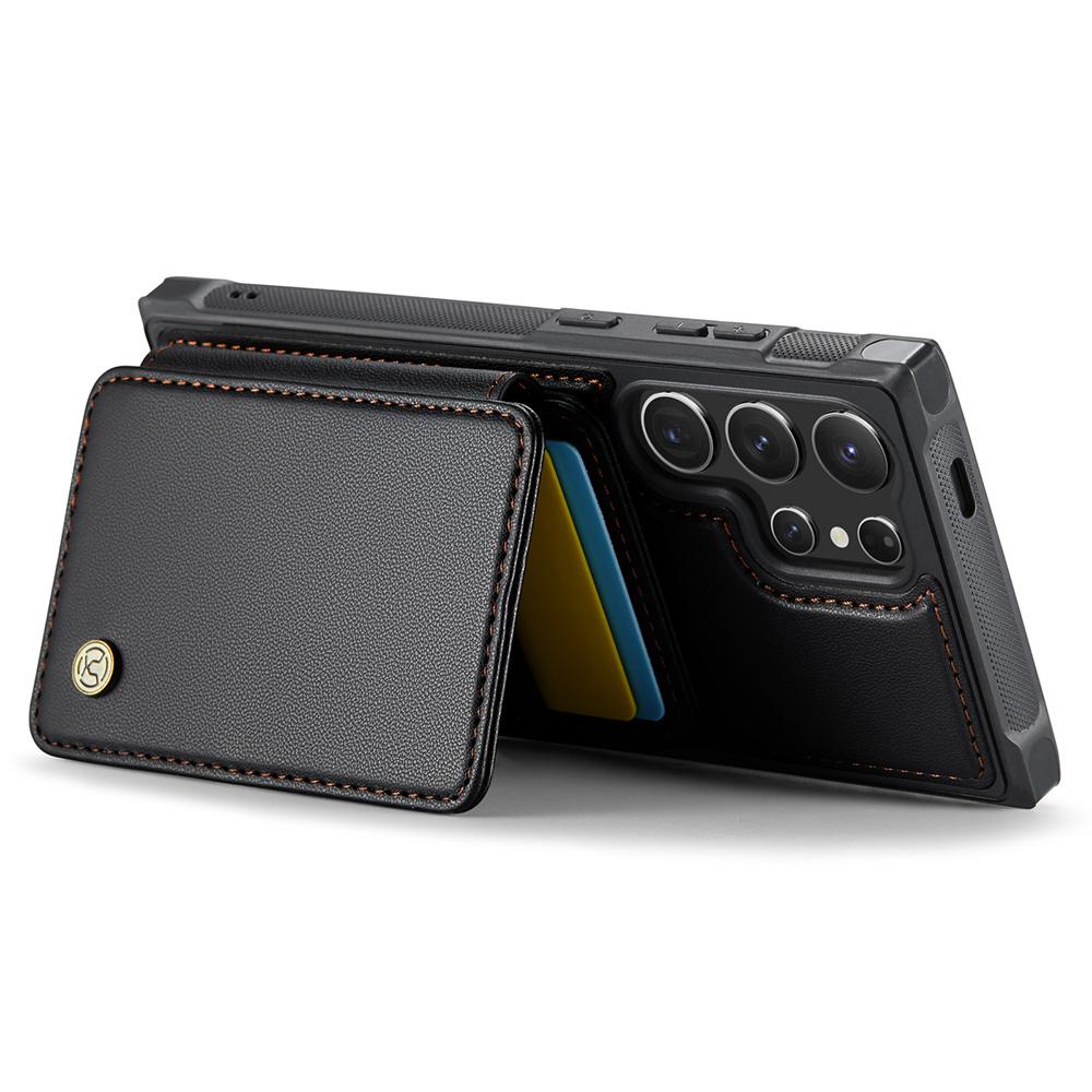 JEEHOOD J05 For Samsung Galaxy S24 Ultra Case Leather Mobile Cover with Detachable Magnetic Card Bag