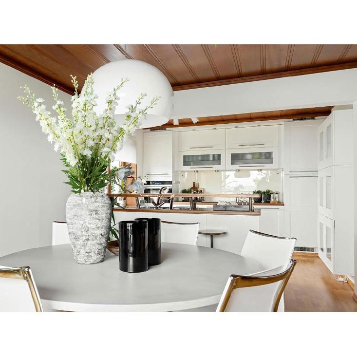 5pcs White Delphinium Artificial Flowers, 33" Silk Larkspur Faux Flower with Long Stem Fake Bouquet for Tall Floor Vase Kitchen Home Indoor Hyacinth