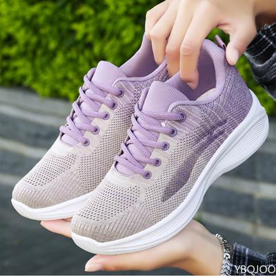 Damen Weichsohle Atmungsaktive Sneaker Damen Leichte Laufschuhe Mesh Komfort Sportschuh Outdoor Schnürung Tennisschuhe Zapatos Mujer