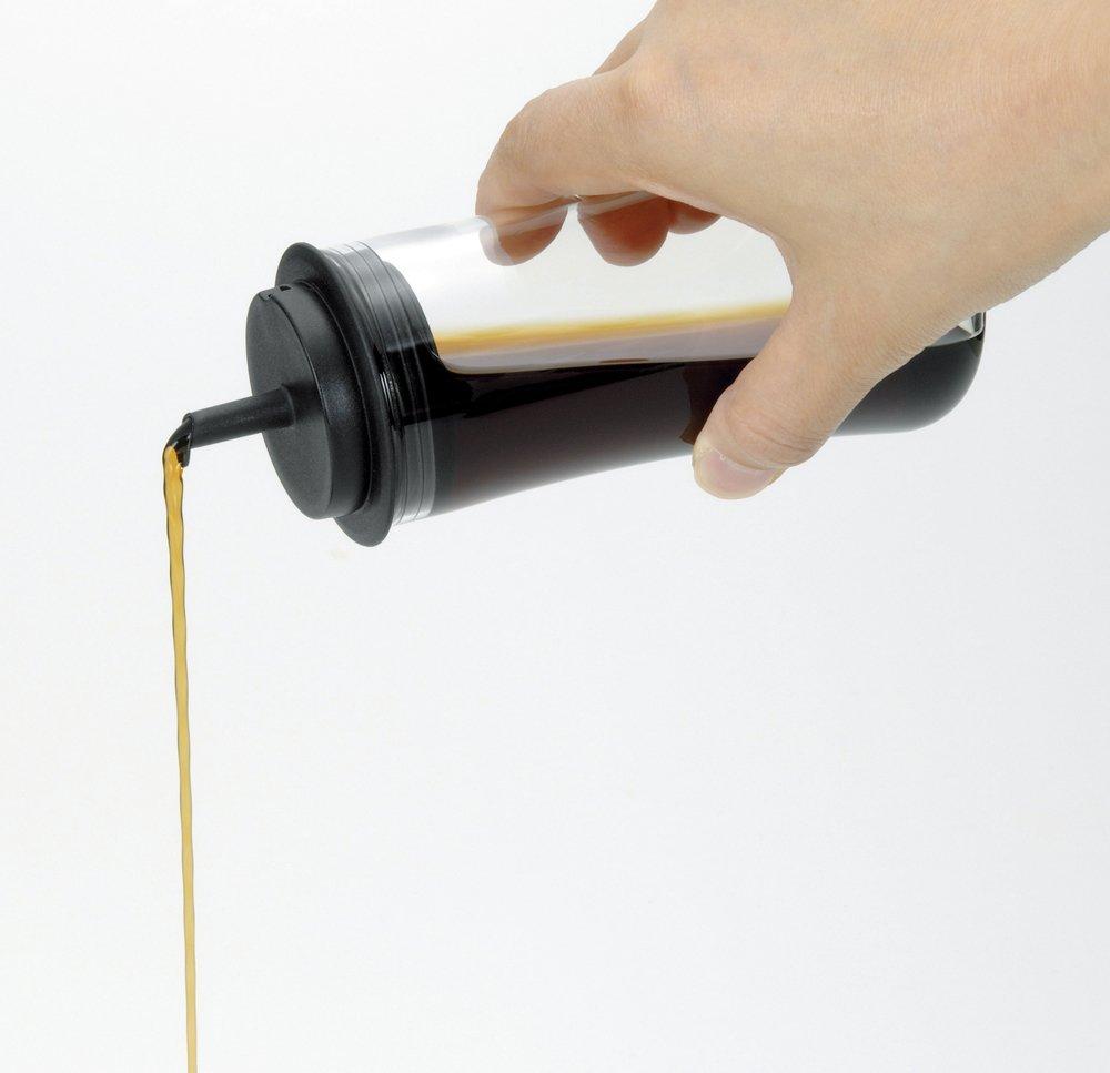 Iwaki (Iwaki) AGC Techno Glass Heat-resistant Glass Soy Sauce 160ml Leak-resistant Seasoning Container with Lid KT5032-BK