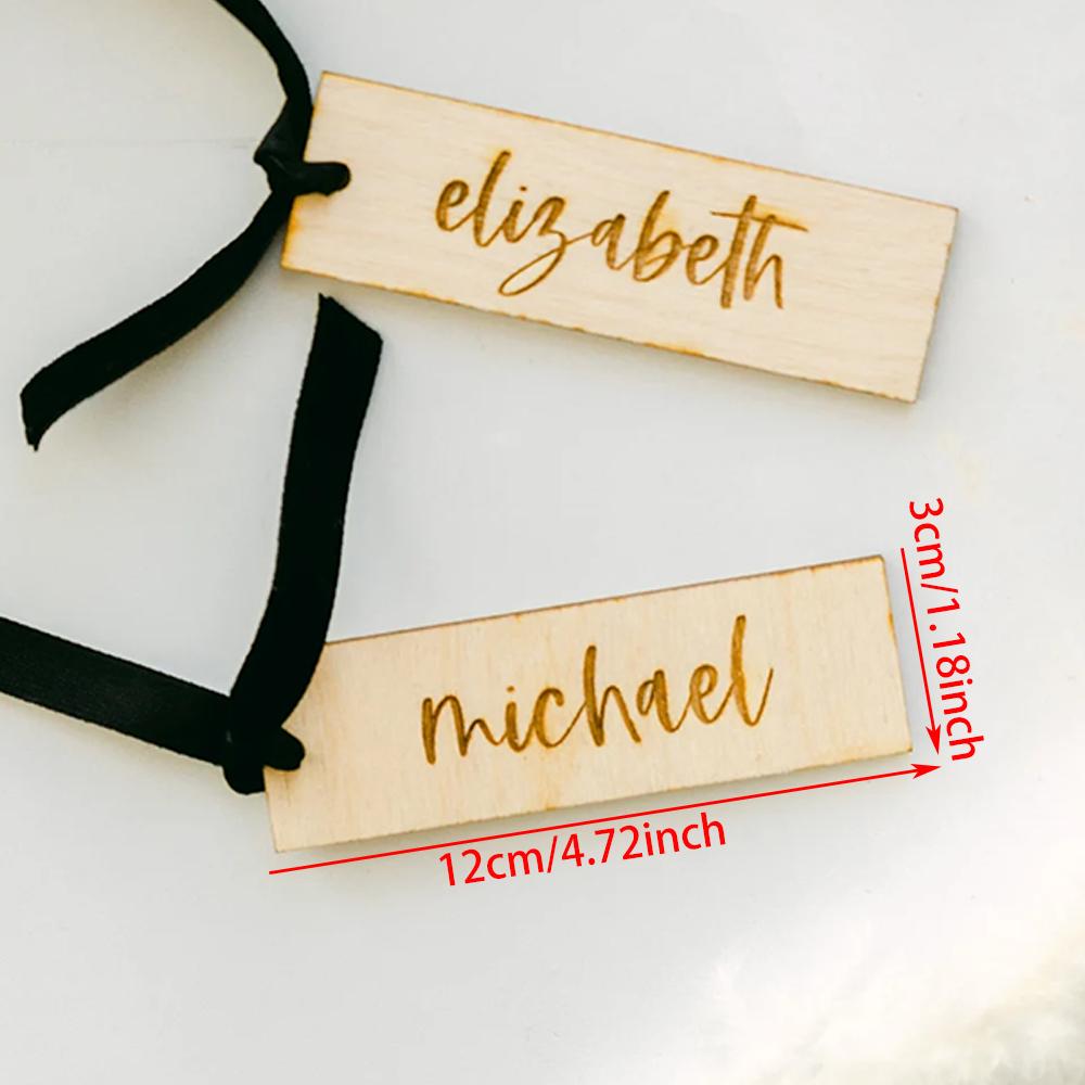 3Pcs Personalized Name Wooden Gift Tag Stocking Tag Place Setting Wedding Favor Thank You Tag Christmas Ornament Bridal Shower