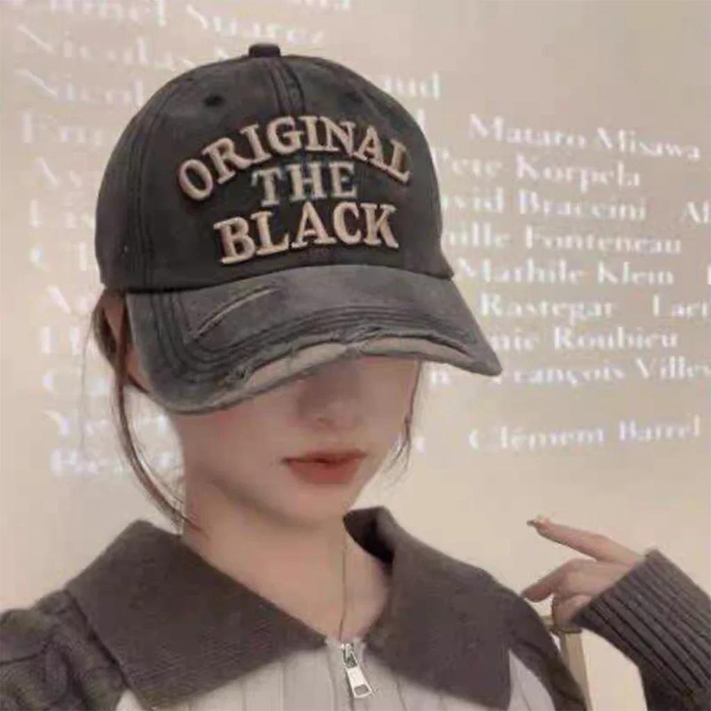 New Unisex Embroidered Letters Retro Baseball Hats Sunshade Broken Style Versatile Personal Peaked Caps Fashion Distress Street