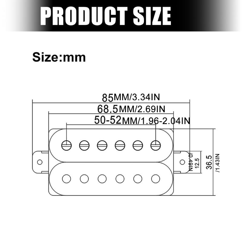 Alnico 3 Magnet Double Coil Guitar Pickup with Warm Rich Tone Electric Guitar Coil Splitting Pickup Guitar Part