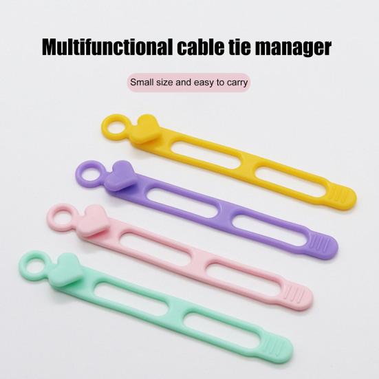 Silicone Cable Tie Earphone Phone Charger Computer Power Cord Bundling