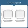 Zhishi 8-inch Square Ceramic Plates (4-Pack)