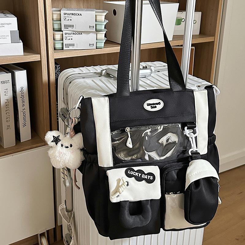 High-value messenger bag women's 2025 new cute Japanese bar pain bag large-capacity transparent junior high school shoulder bag