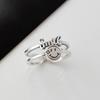 Yintai Fei: Women's Double Layer Smiley Face Open Ring – Japanese Korean Style, Adjustable Vintage Design