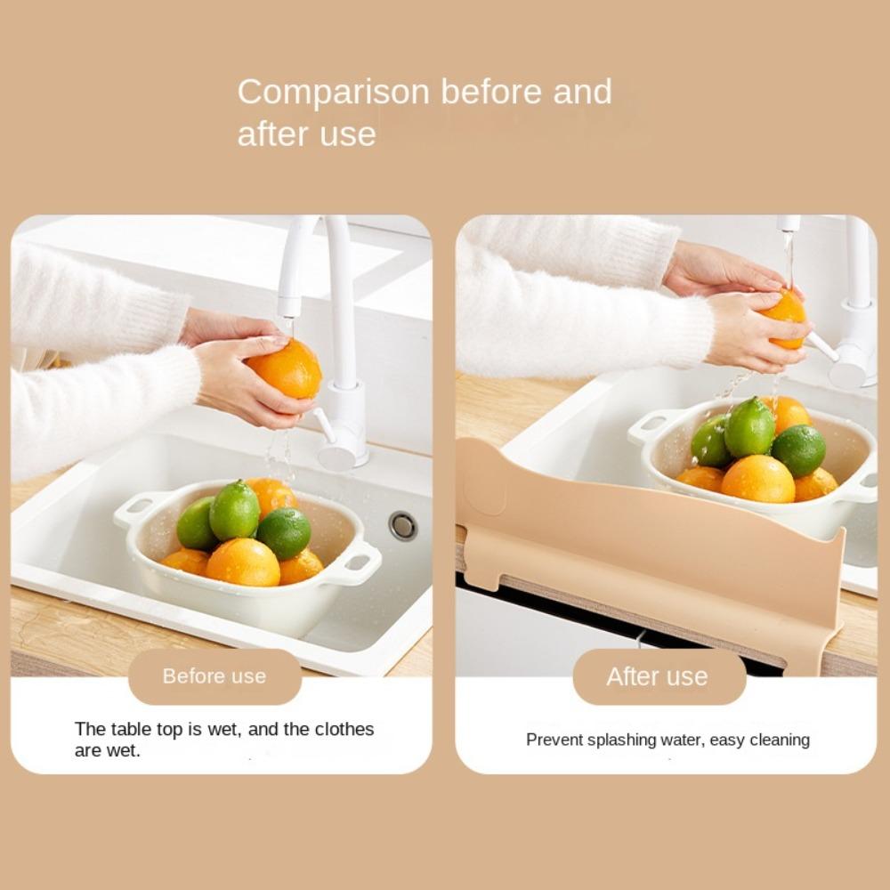 Suction Cup Base Sink Splash Guard Soft Water Blocking Board Silicone Water Baffle Kitchen Gadgets