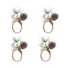 4pcs Napkin Rings Buckles Stylish Modern Dining Table Decor Napkin Ring for Xmas Wedding Party