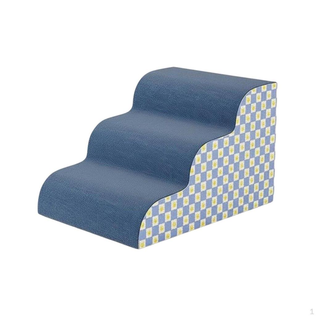 Pet Stairs Ramp Washable Cover Foldable NonSlip Surface ThreeStep Dog for Small