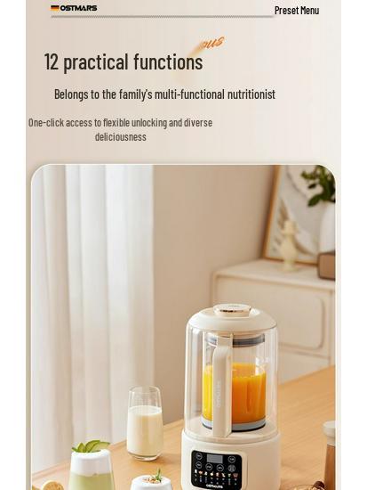 OSTMARS Tichý Sojový mlékovar a Potravinový procesor: Stroj Multifunkční, Bez Vaření, Bez Filtru, Bez Zbytků, Plně Automatický, Bořící Zdi.