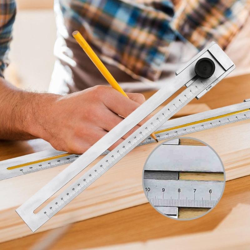 Precision Marking Gauge Stainless Steel Scribers with Measuring Scale 300mm Measuring Ranges Marking Gauge Tool