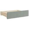 Pull Out Daybed with Drawers Light Grey 90x200 cm Velvet