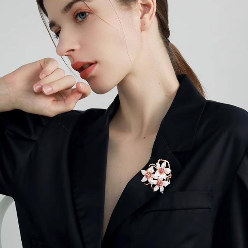 High-End Pearl Floral Suit Brooch For Women Versatile Clothing Accessory Pin