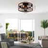 Remote Control Ceiling Fan with Light, 6-Speed Quiet Reversible Motor, Retro Industrial Flush Mount for Bedroom Living Room