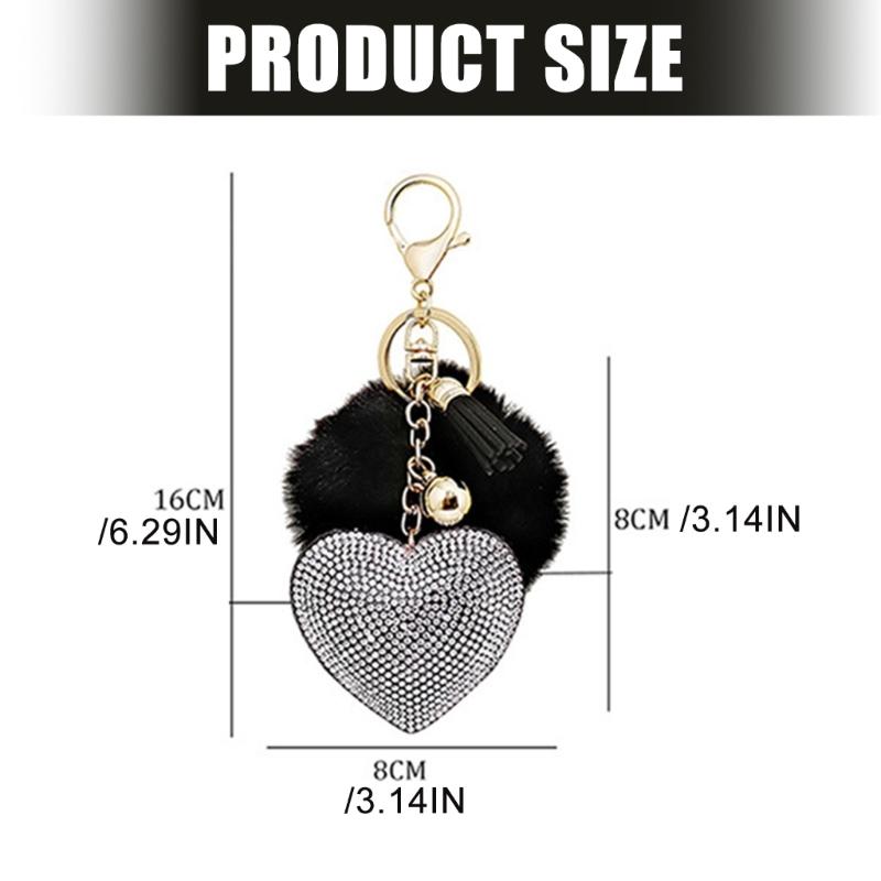Elegant Heart Shaped Keychain With Rhinestones And Tassels For Bags And Keys Sturdy Zinc Alloy Design Key Pendant