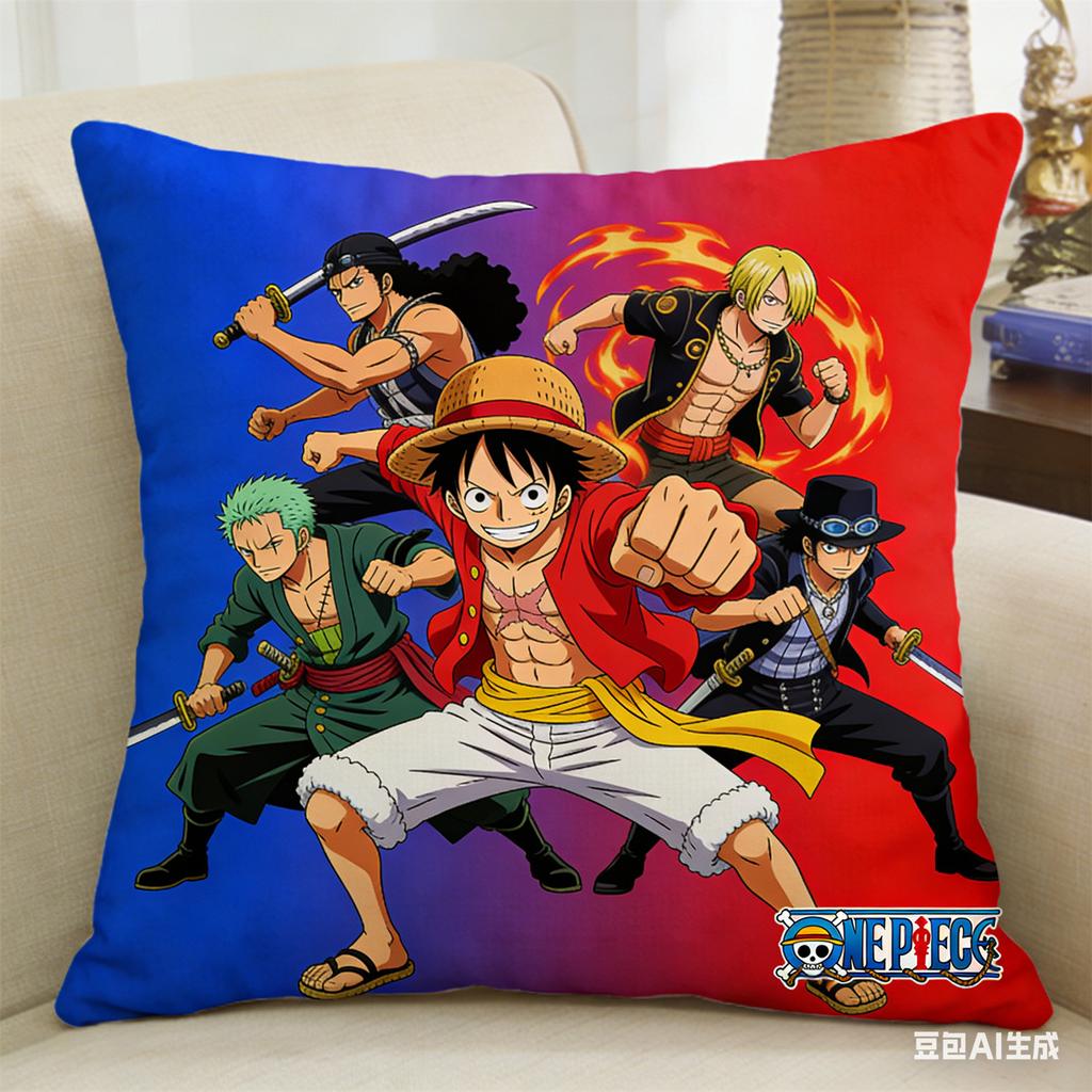 One Piece Pillow Cover Anime Fan Favorite Character Print Decorative Pillowcase for Bedroom Living Room and Anime Enthusiasts