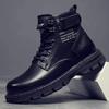 Winter neue Herren Baumwollstiefel gefüttert verdickt High-Top warm lässige Lederschuhe trendige Workwear Martin Stiefel