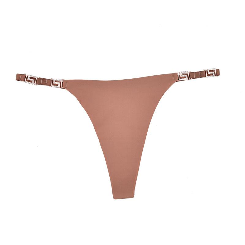 Mutandine sexy da donna Vita bassa Catena di diamanti Intimo Decorazione in metallo G String Perizoma Tentazione femminile Intimo intimo