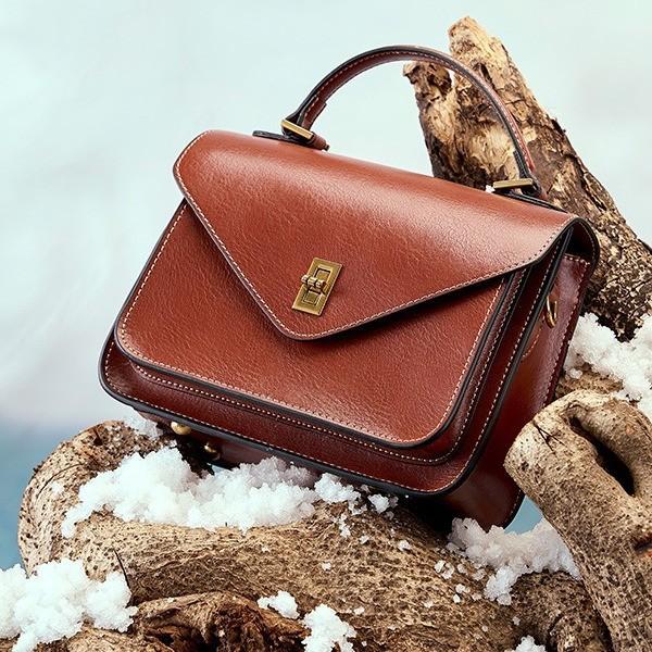 2025 Genuine Leather Vegetable Tanned Leather New High-end Simple Fashionable Elegant Women's Bag Handbag Shoulder Crossbody Messenger Bag