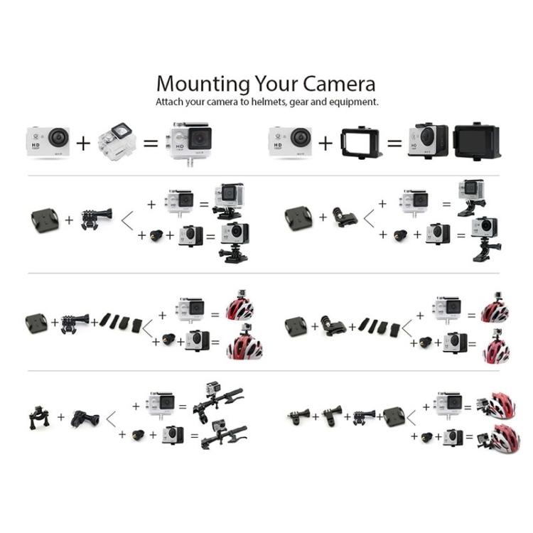 H9 4K Ultra HD1080P 12MP 2 Inch LCD Screen WiFi Sports Camera, 170 Degrees Wide Angle Lens, 30m Waterproof