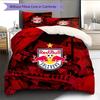 FC Red Bull Salzburg Muster Bettwäsche Bettdecken-Set Heimdekoration Geschenk (1 Bettbezug + 2 Kissenbezüge (ohne Füllung))
