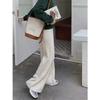 Cross-border Foreign Trade New Twist Texture Elastic Waist Knitted Wide-leg Pants Women's Solid Color Simple Knitted Casual Pants