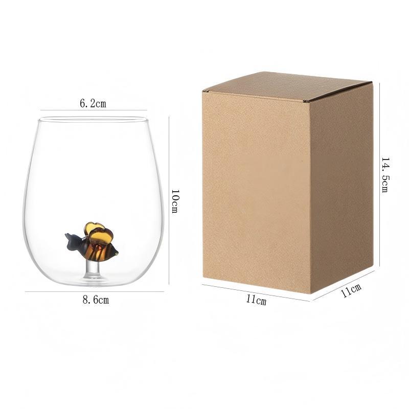 New 3D Cartoon Animal Figurine Glass Cup Wall Glass Coffee Mugs Teacup Espresso Glass Milk Mug For Desktop Decoration