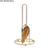 Creative Iron Tree Paper Towel Holder Gold One-handed Tear Vertical Paper Shelf Free Standing Decorative Tissue Stand Bathroom