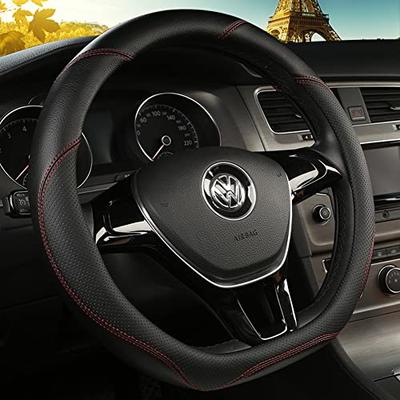TATACLEA Steering Wheel Cover, Mini Vehicles, Genuine Leather, Steering Cover, D Shape, 15.0 Inches
