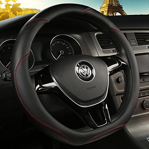TATACLEA Steering Wheel Cover, Mini Vehicles, Genuine Leather, Steering Cover, D Shape, 15.0 inches