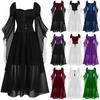 Halloween Women Adult Lacing Dress Medieval Witch Cosplay Costume Party Elegant