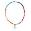 Elegant Handmade Flower Bead Necklace Multicolor Glass Beads Jewelry For Everyday Fashion Accessories