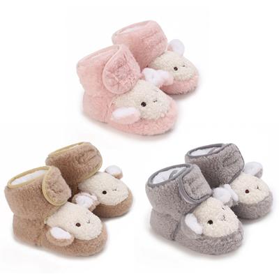 Cizme pentru bebeluși Sugari Băieți Fete Design drăguț cu desene animate Pantofi cu velcro Pantofi de iarnă din lână anti-alunecare pentru copii