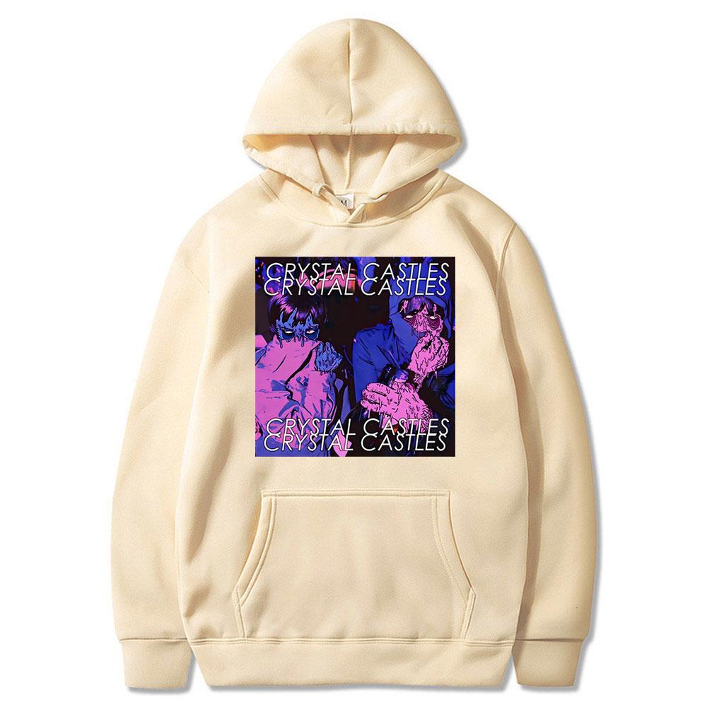 Vintage Crystal Castles Hoodie Men Women Aesthetic Streetwear Men's Hip Hop Rock Oversized Hoody Sweatshirt Male Gothic Hoodies