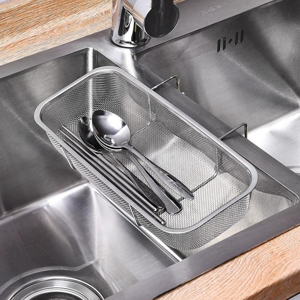 Thickened Kitchen Sink Drain Basket Stainless Steel Utensil Organizer Kitchen